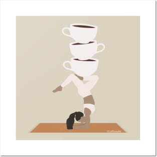 Yoga and coffee Posters and Art